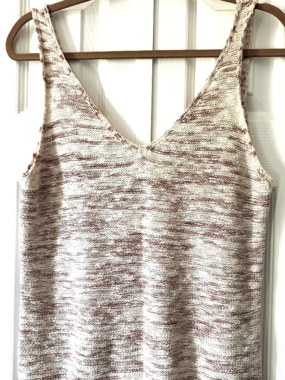 Habitual Knit Tank Top M Cream Rust Marled Sleeveless Lightweight Sweater